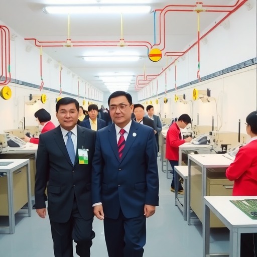 景德鎮(zhèn)副市長羅文軍一行考察重慶聲光電公司(圖1)